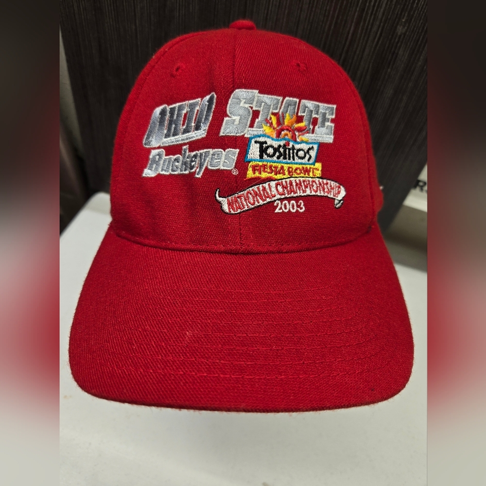 Vintage Ohio State Buckeyes Hat 2003 National Champions Fiesta Bowl Red‎ New